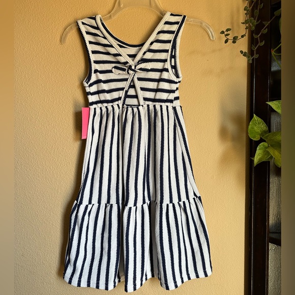 Vince Camuto Girls size 6x navy and white striped sleeveless dress. - Picture 2 of 6